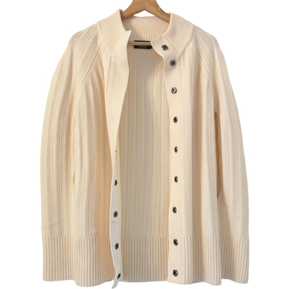 MELA PURDIE Puff Rib Snap Cape in Winter White Size XS - Picture 7 of 14